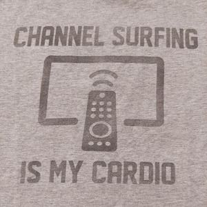 Graphic T-Shirt Mens Large Channel Surfing Is My Cardio Short Sleeve